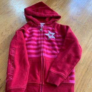 American Girl zip up hoodie child size 7/8